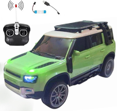 HALO NATION Remote Jeep Defender RC Defender SUV Famous Car With 4Channel Rechargae Battery(Green)
