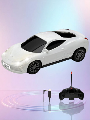 AS TRADERS Famous Car Rechargeable Remote Control Toy W23(White)