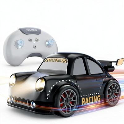 PAPASpace Remote Control Intelligent Sensor Drift Car with LED Lights & Music for Kids(Black)