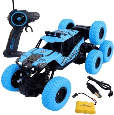 FANSEEKART 8 Wheel Rock Crawler Remote Control Car 1:18 Scale Rechargeable Monster Trucks(Blue)