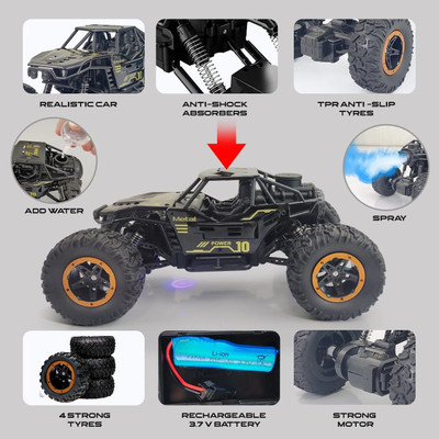 Toodles FK_Rechargeable Off-Road Rock Crawler Monster Truck with Mist Smoke(Muliicolor 4)