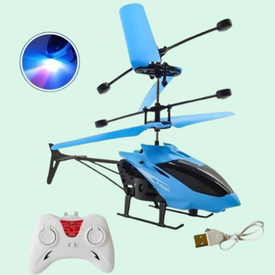 ELEKTRON Remote Control Toy Charging Helicopter with 3D Light Toys 45(Blue)