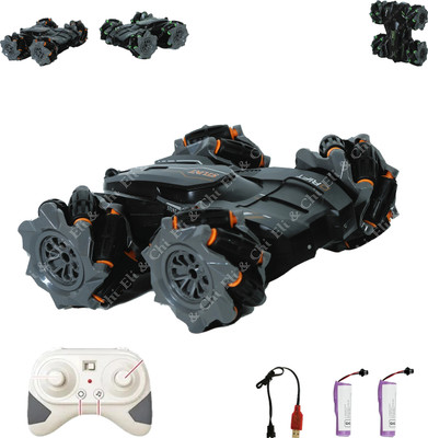 Eli & Chi 4 Wheel Drive Double Sided RC Stunt Toy Car: Drift Toy for Kids(Black)