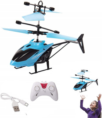 BMT RC Helicopter, Remote Control Helicopter with Sensor and LED Light(Blue)