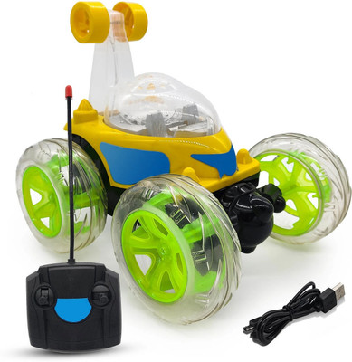 Kid Kraze Rechargeable Remote Control Twisting Stunt Car with 360 Degrees Rotation N38(Yellow)