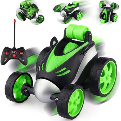 planettoy Electric Stunt Car Remote Control 360 Rotating Action and Light Green Pack of 1(Multicolor)