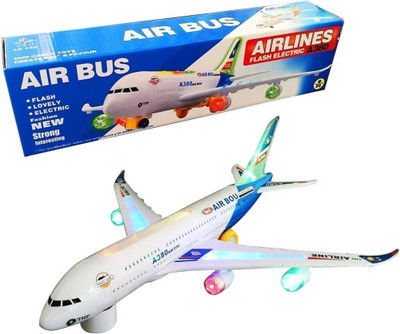 GOSHOPPE ENTERPRISES Battery Operated Air Bus A380 Airplane with Lights & Sounds for Kids(Multicolor)