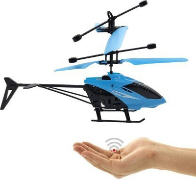 JOYWHIZ Infrared Induction Helicopter Sensor Aircraft USB Charger 2 in 1 (Blue)(Multicolor)