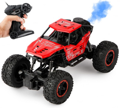 Just97 Remote Control Car For Kids With Smoke Effect 2 Wd Monster Truck For kids C38(Red)