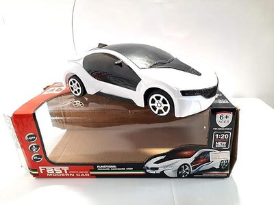 ExaltedCollection 3D LED Light Fast Modern Car with Remote Control (Red)(Multicolor)