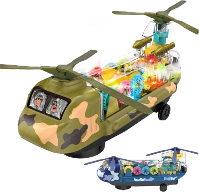 Nizwiz Transparent 3D Gear Helicopter Toy(Multicolor)