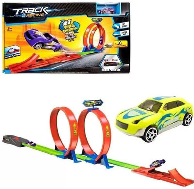 TTP AM Plastic Train Track Set Toy with Sound and Lights Unicorn Track with Car Toy Set(Multicolor)
