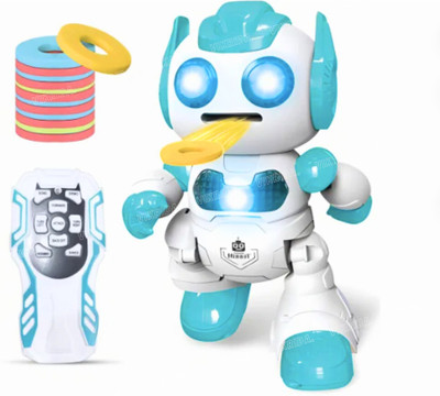 VikriDa Remote Control Robot Toy Programmable Flying Saucer Throwing Robot Battle Toy(Multicolor)