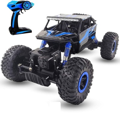 Bhagwati Plastic 1:18 Rechargeable 4Wd 2.4GHz Rock Crawler Off Road R/C Car Monster Truck(Multi & Blue)