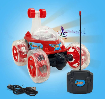 Toodles Remote Control Rechargeable Acrobatic 360 Degree Twisting Stunt Car(Red)
