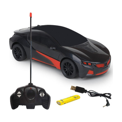 CADDLE & TOES Remote Control Toy Car Electric Chargeable 3D Lightning (Black)(Black)