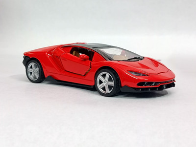 RAMSHREE Red Metal Pull-Back Car Toy with Openable Doors(Red)