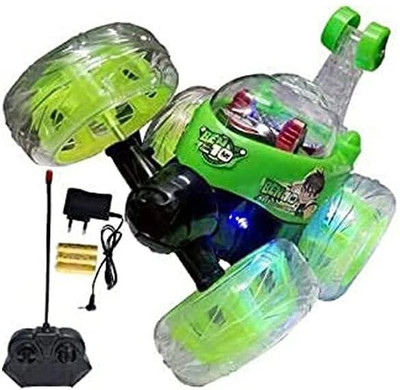 JRCLUB Ben 10 Rechargeable Stunt Car Big Size 360 Degree Rotating Remote Control_B-46(Multicolor)