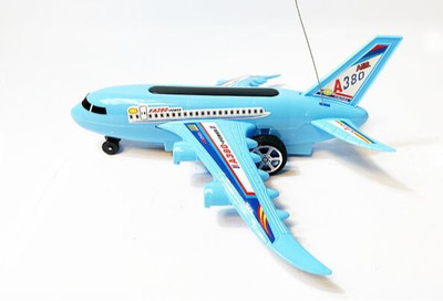 Budetto A380 Airplane Toy Remote Controlled Aircraft for Kids Runs on ground not fly(Blue)