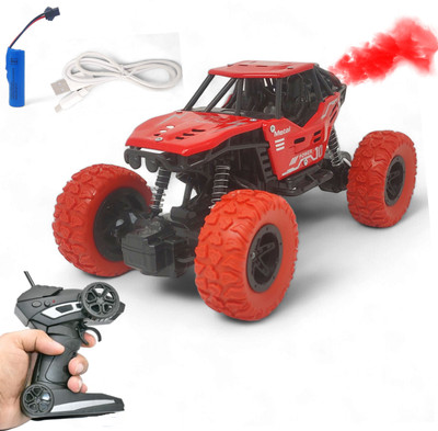 FANSEEKART Remote Control Metal Toy Red Car for Kids with Mist Smoke Monster Truck(Multicolor)