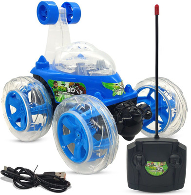 Just97 Rechargeable Remote Control Twisting Stunt Car with 360 Degrees Rotation N4(Multicolor)