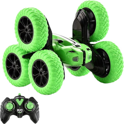 SVE Remote Control Car Double-Sided Driving 360D 6 WHEELS [BLUE]] RC Stunt Car R(Green)