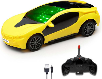 Mahi Zone Rechargeable High Speed Remote Control Famous Car & 3D LED Light For Kids_R67(Yellow)