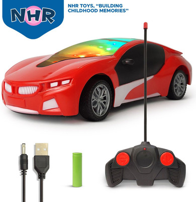 NHR 3D lighting kids high speed rechargeable remote control Car for 3+ Years(Red)