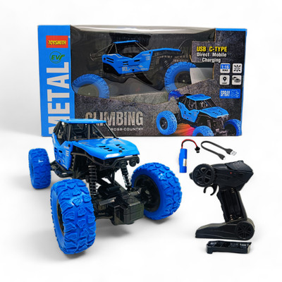 ZODZE Metal Body Rechargeable Remote Control Rock Crawler Car for kids_C4(Blue)