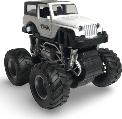 crezor toys Monster Thar Die-Cast Jeep Model with Light, Music, Open Doors(White)