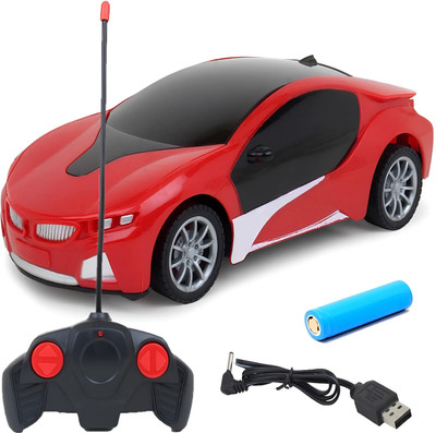 Zuurvi Chargeable 3D Remote Control Lighting Famous Car for 3+ Years Kids(Red)