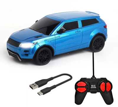 Wembley High Speed Mini 1:24 Scale Rechargeable Remote Control car with Lithium Battery(Blue & Black)