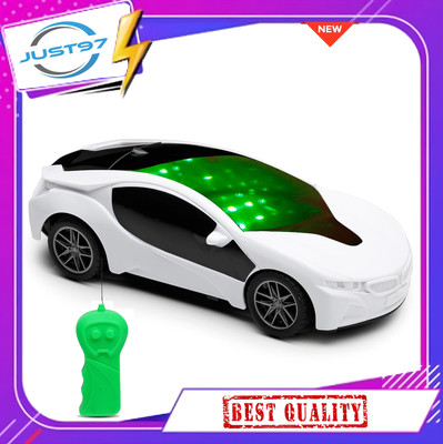Just97 Wireless Remote Control Fast Modern Car With 3D Light(White)