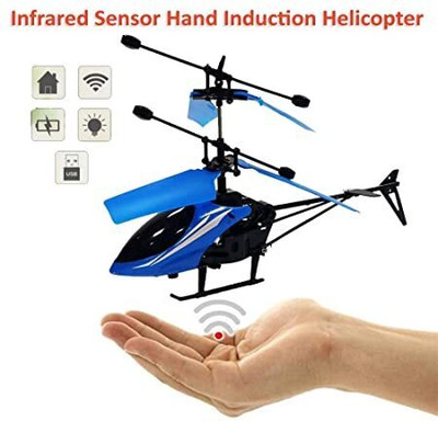 Tenmar Sensor Aircraft USB Charger 2 in 1 Flying Helicopter with Remote Control(Yellow)