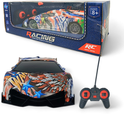 FANSEEKART Designer Printed High-Speed Remote Control Car with Lights for kids_78(Multicolor)