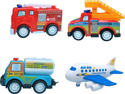 ADHVIO Mini Pull Back Vehicle Toy Set for Kids, Durable Push & Go Toys for Boys & Girls(PACK OF 4)