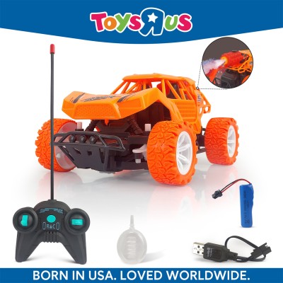 Toys R Us Fastlane Rechargeable Smoke Spray Rock Crawler RC Stunt Car with Light- Smoke Monster Car(Orange)