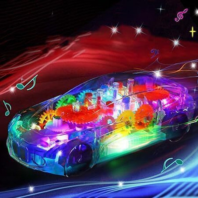 Toys R Us Fastlane 3D Super Transparent Car 360 Mechanical Rotation with Sound &Light Toys for Kids(Multicolor)