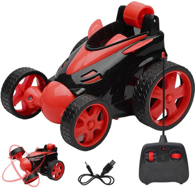 planettoy Electric Stunt Car Remote Control 360 Rotating Action and Light Red Pack of 1(Multicolor)