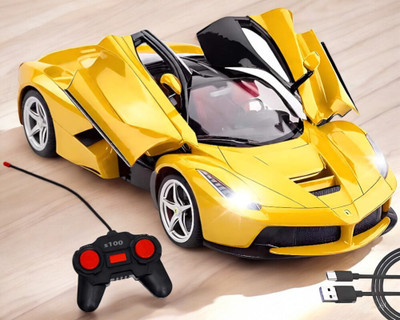 SNM97 Rechargeable Farrari Style Remote Control Car With Opening Doors_RAC-G21(Yellow)
