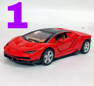 RAMSHREE 1:32 Scale Die-Cast Metal Supercar Toy with Openable Doors & Pull Back Function(Red)