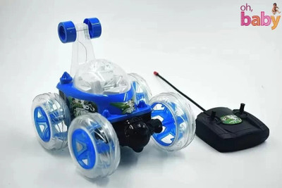 JOYWHIZ Rechargeable Stunt Car1 360 Rotating Remote Control (Assorted)(Multicolor)