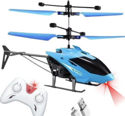 Zenvy Hand Sensor Helicopter Toy for Kids Rechargeable Flying Toy Drone with USB Cable(Blue)