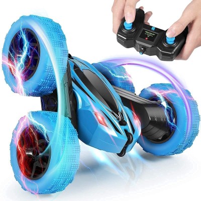 hinati Double Sided 360 Degree RC Stunt Car, 4WD 2.4GHz , Off Road Vehicle with Lights(Multicolor)
