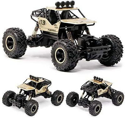 NIYAMAT Remote Control Plastic Racing Rock Crawler 4 Wheel Drive Metal Alloy Body(2023)(Black, Beige)