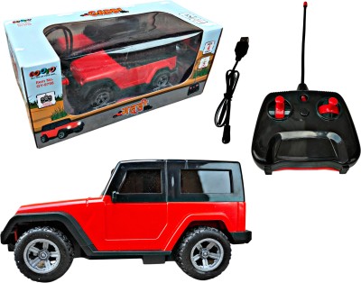 Ruhani Toys & Gift Gallery Remote Control Thar Car || with Led Lights and Song Toy Car USB Rechargable(Red)(Red)