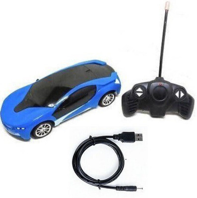planettoy New_Chargeable 3D Remote Control Lighting Famous Car(Blue, White)