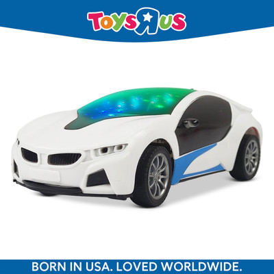 Toys R Us Fastlane 3D lighting kids high speed rechargeable remote control Car for 3+ Years(White)