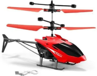 Zenvy Hand Sensor Helicopter Toy for Kids Rechargeable Flying Toy Drone with USB Cable(Red)