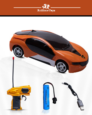 Xcillince Toys Presents-Rechargeable High Speed Racing RC Car For Kids.(Orange)
